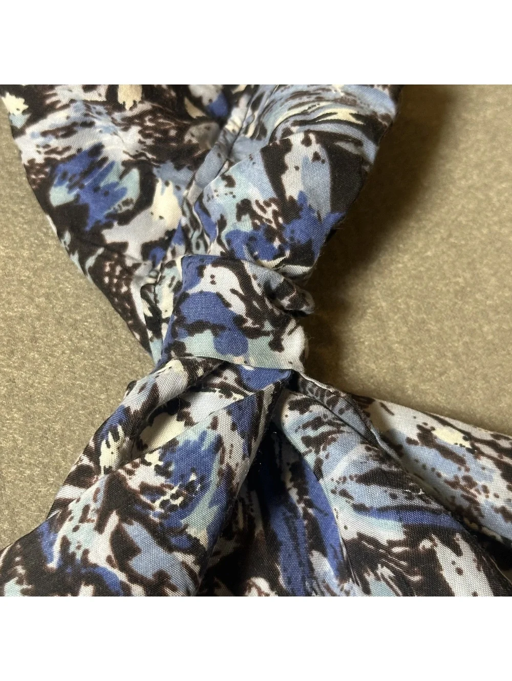 Blue, Black, & White Abstract Patterned Scarf